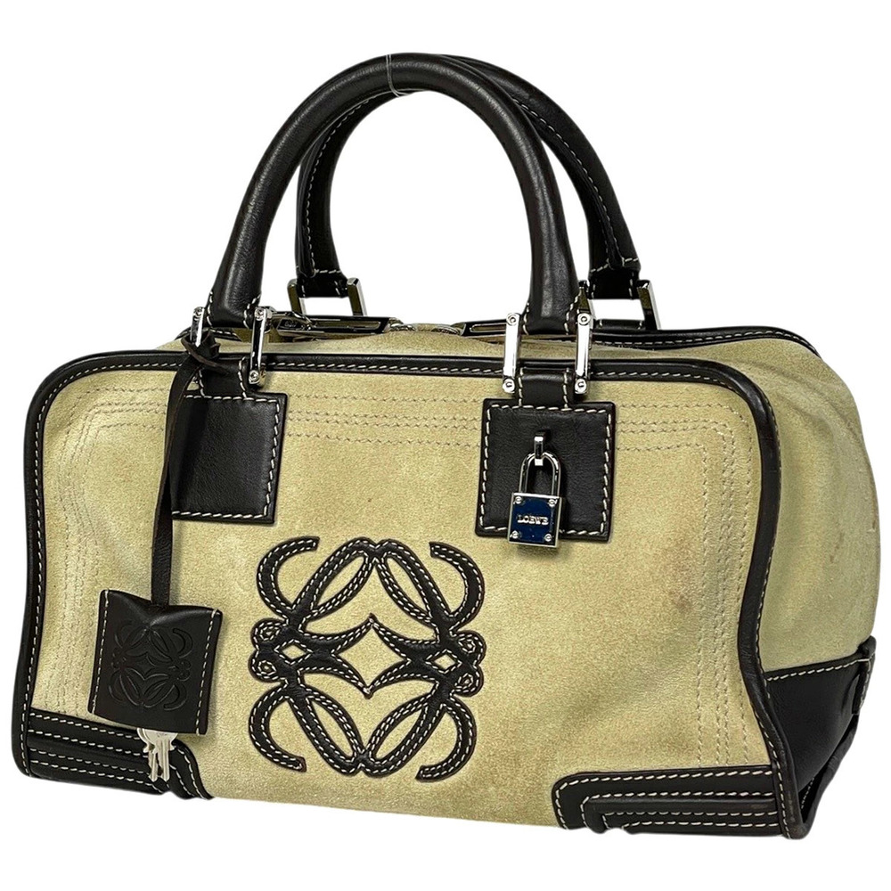 Loewe Amazona Anagram Suede Beige Cream Brown